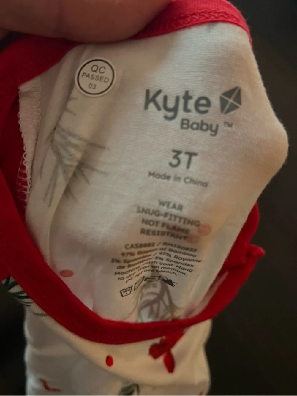 New - Kyte Baby Red & White Cardinal Print Raglan Baby Romper